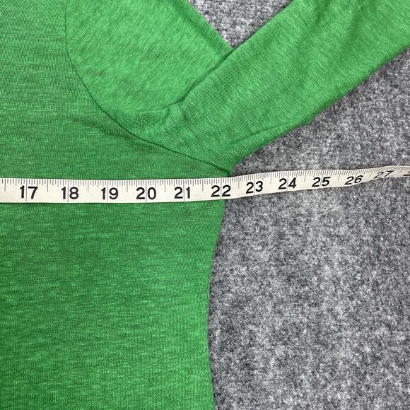 Chicos Tunic Top Womens Large 100% Linen Embroidered Sequined 3/4 Sleeve Green - Picture 8 of 11